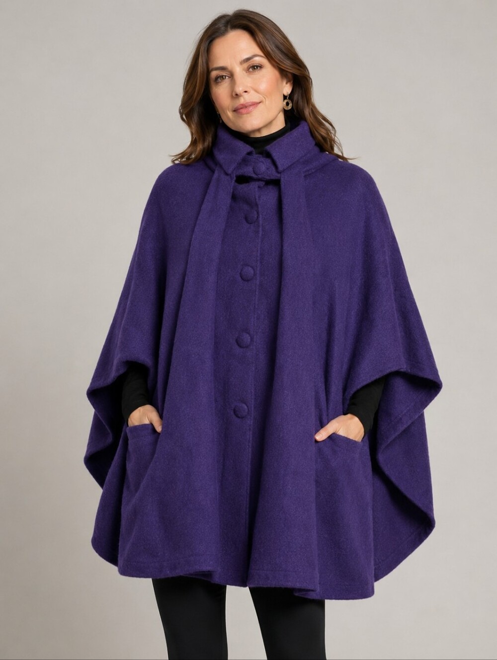 Tom Gutie Baby Alpaca One Of A Kind Designer Royal Purple Cape Jacket Poncho OS